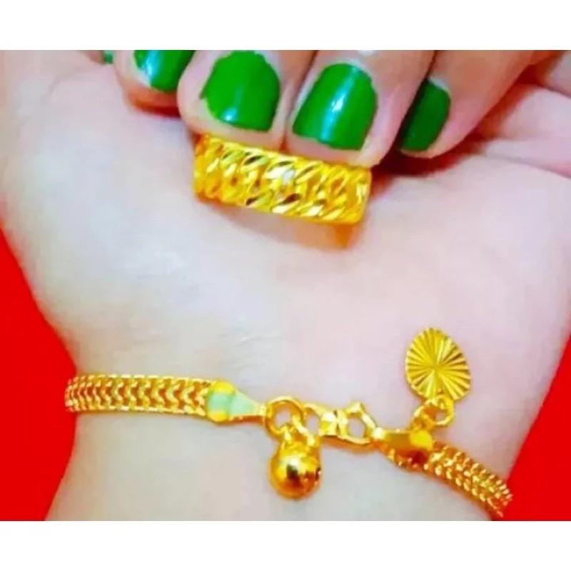 [PC] Gelang tikar Free Cincin Rantai Warna Mirip Emas