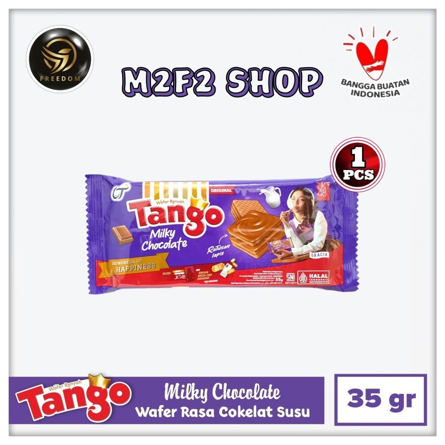 

Tango Wafer Milky Chocolate BITE SIZE | Krim Cokelat Susu - 35 gr (Kemasan Satuan)