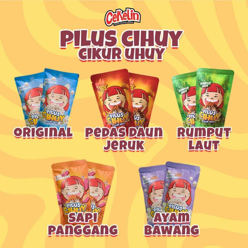 

CEMILAN CEKELIN PILUS CIHUY CIKUR CIHUY, kemasan 50gr