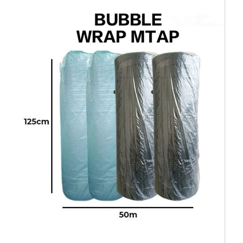 

Bubble Wrap Roll 125 cm x 50 m 1 Roll Bening dan Hitam Premium Quality - 3 Kg