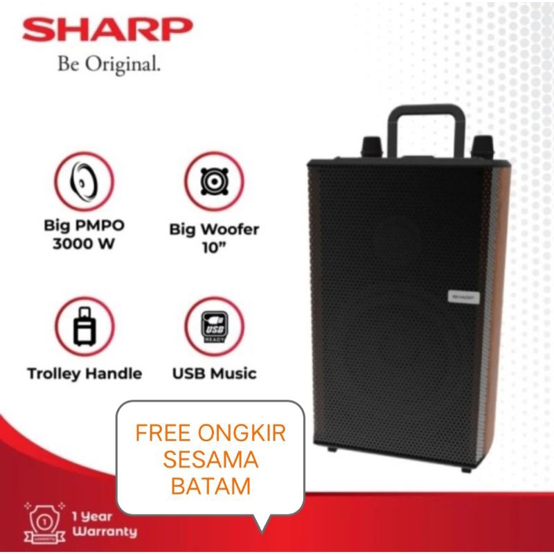 SHARP Speaker Active CBOX-TRB10MBO / Speaker System Trolly Series CBOX TRB10MBO Garansi Resmi