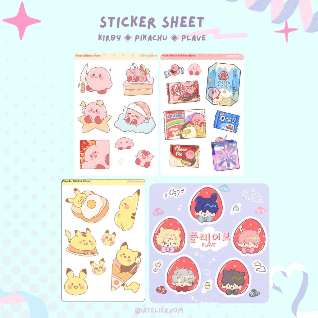 

ATELIERNOM Transparent Sticker Sheet / Stiker Kiss Cut