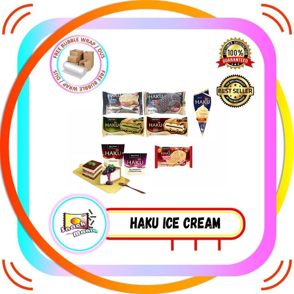 

Glico Wings HAKU Monaka | Double Choco | Blueberry Cheese Cake | Tiramisu Ice Cream Es Krim