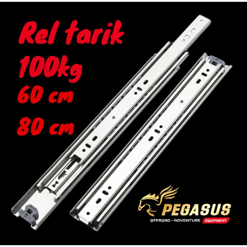 Heavy Duty Drawer Slide tampa kunci  Rel Laci max 120 kg 60 cm campervan adventure