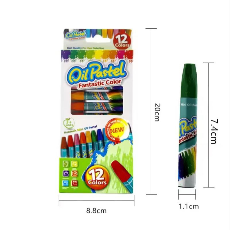 

(OryzOLS) Paket Mewarnai Crayon isi 12+Kertas warna