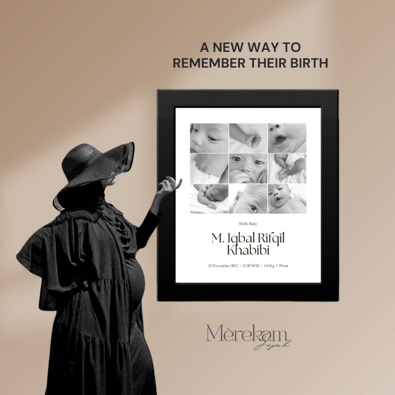 Newborn Frame Estetik (bingkai foto bayi) - Merekam Jejak
