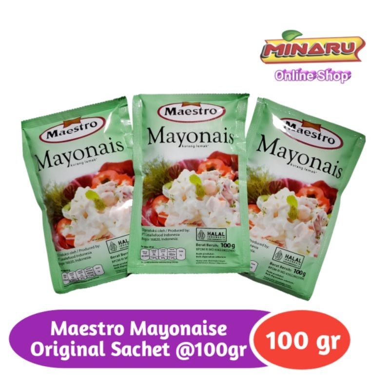 

Maestro Mayonaise Sachet 100gr ( Original & Pedas )