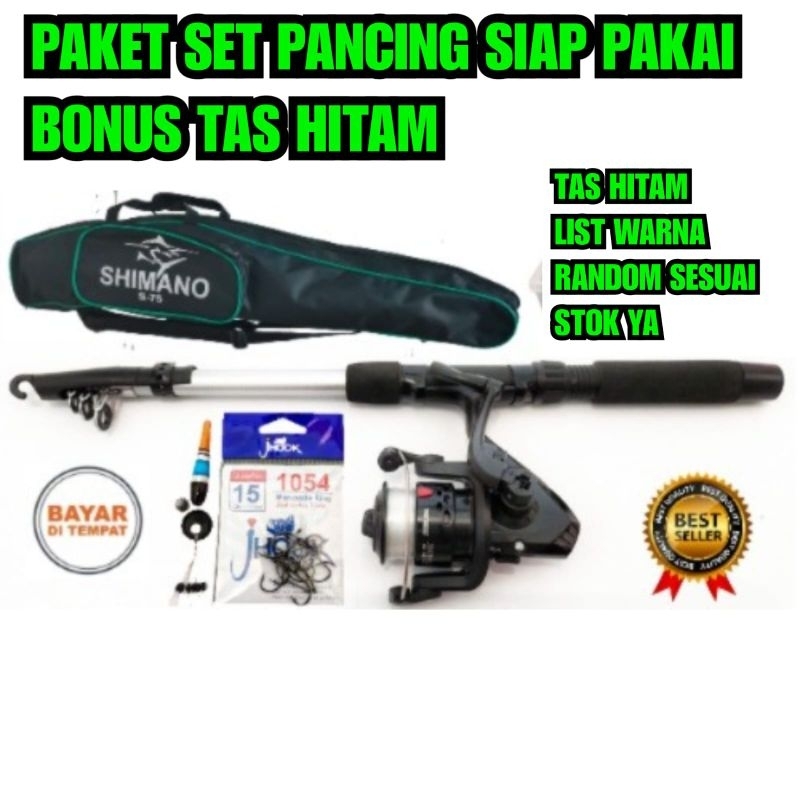 Paket set pancing Lengkap Plus Tas Alat pancingan Lengkap