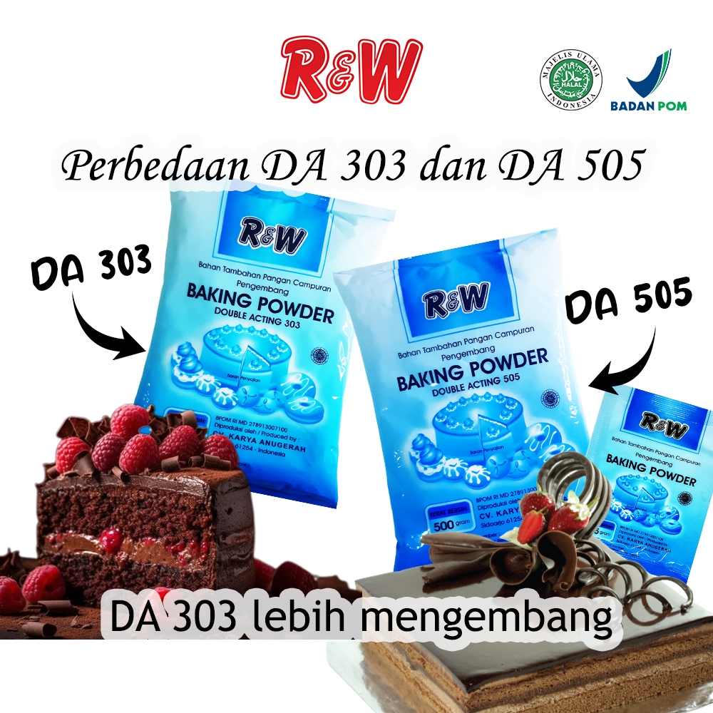 

Baking Powder 500gr Pengembang Kue Rajawali R&W RW Biru Double Acting Bahan Soda Bubuk Bahan Bubuk Soda Ukuran 500gram