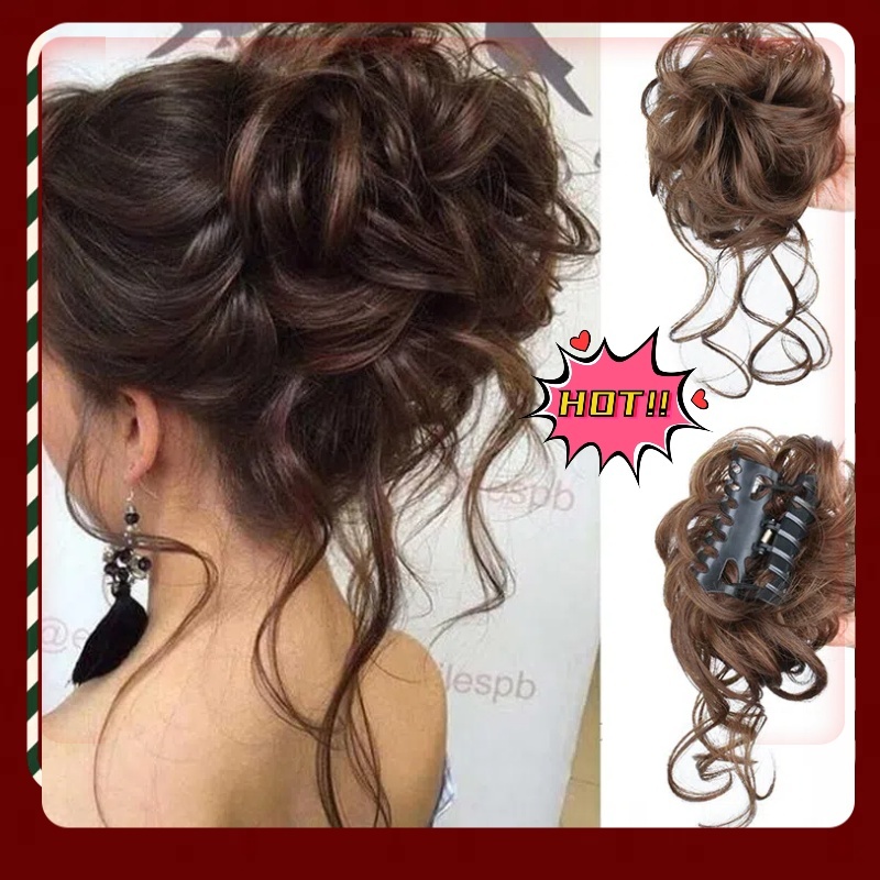 Rambut Palsu Wanita Jepit Rambut Palsu Wig Jepit Rambut Korea Ponytail Model Ekor Kuda Konde Rambut