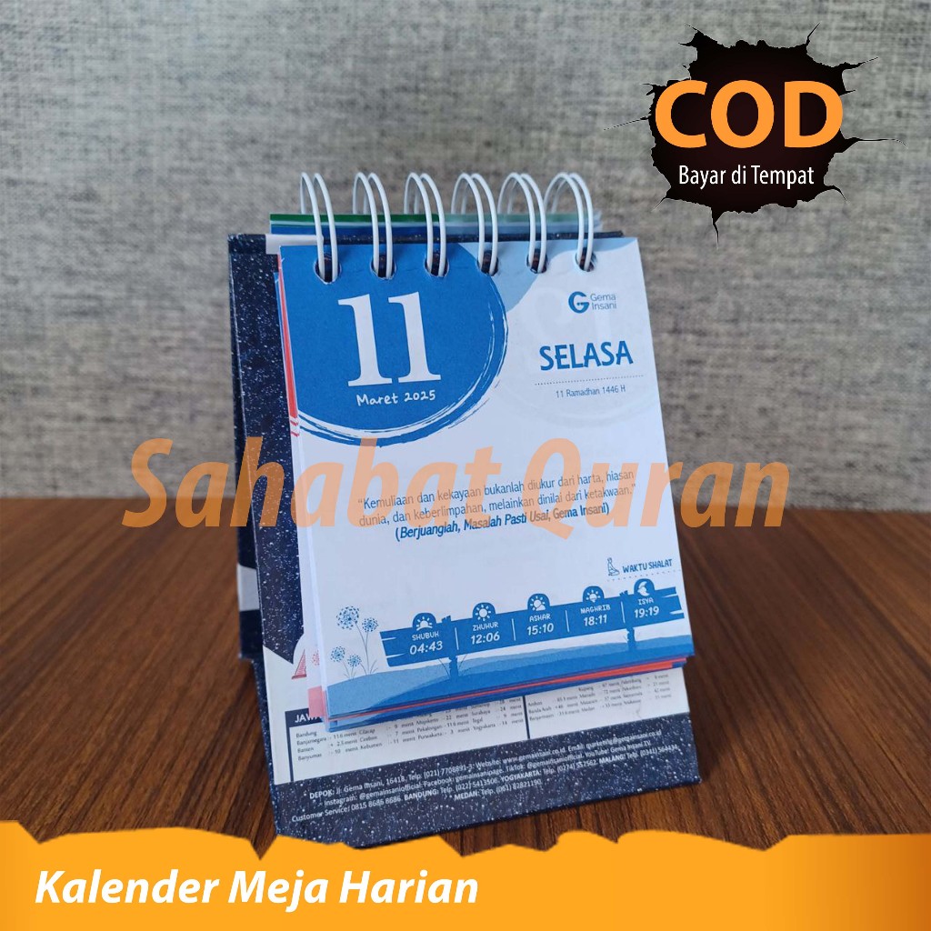 

Kalender Meja Kalender Harian Muslim Tahun 2025 Kalender Sobek Terbitan Gema Insani Bisa COD