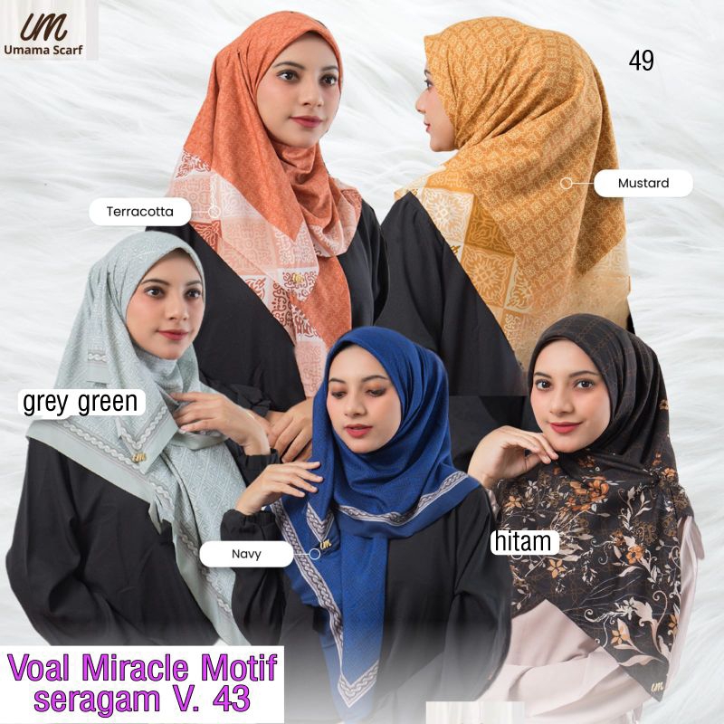 Voal miracle motif icon pouch/ umama scarf/ segiempat motif/ voal miracle by umama/ motif umama