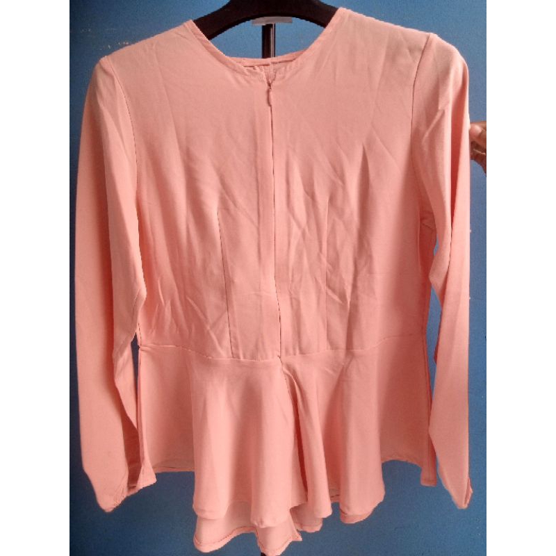 blouse wanita - atasan wanita warna peach