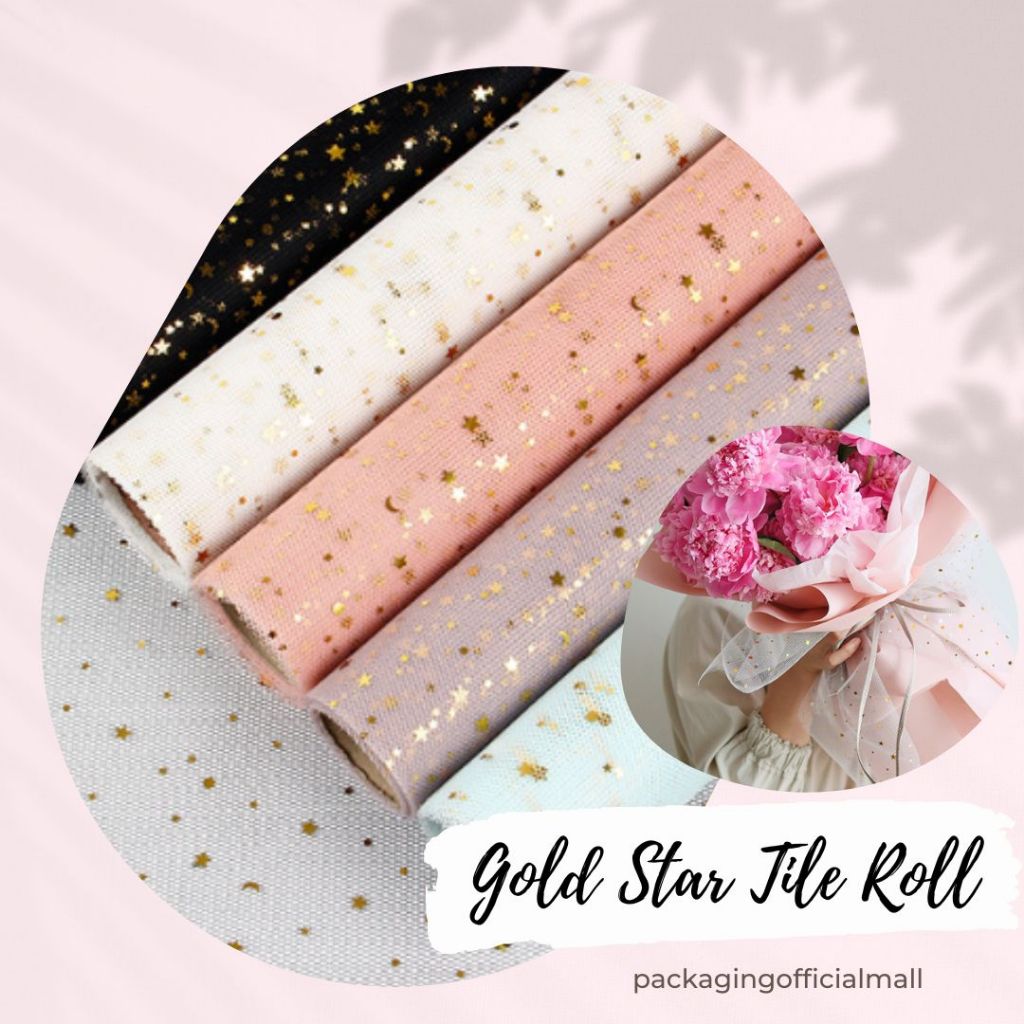 

GOLD STAR TILE ROLL /Kertas Buket / Cotton Roll