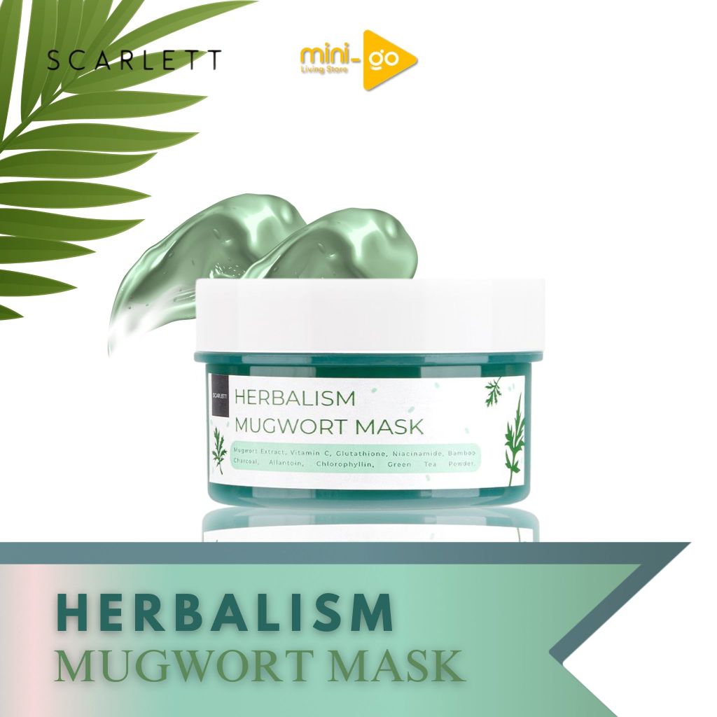Scarlett Whitening Herbalism Mugwort Mask/masker wajah/masker mugwort