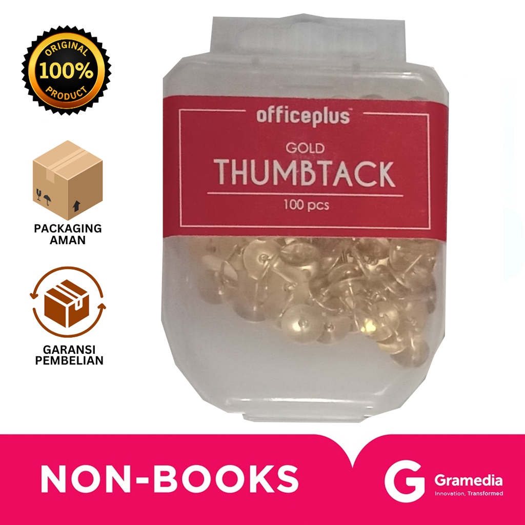 

Gramedia Bali - OFFICE-P THUMBTACK GOLD 100PCS OP-TT100GD