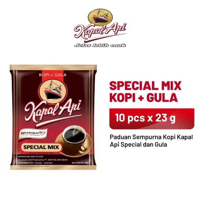 

Kapal Api Special Mix Kopi + Gula renceng isi 10,
