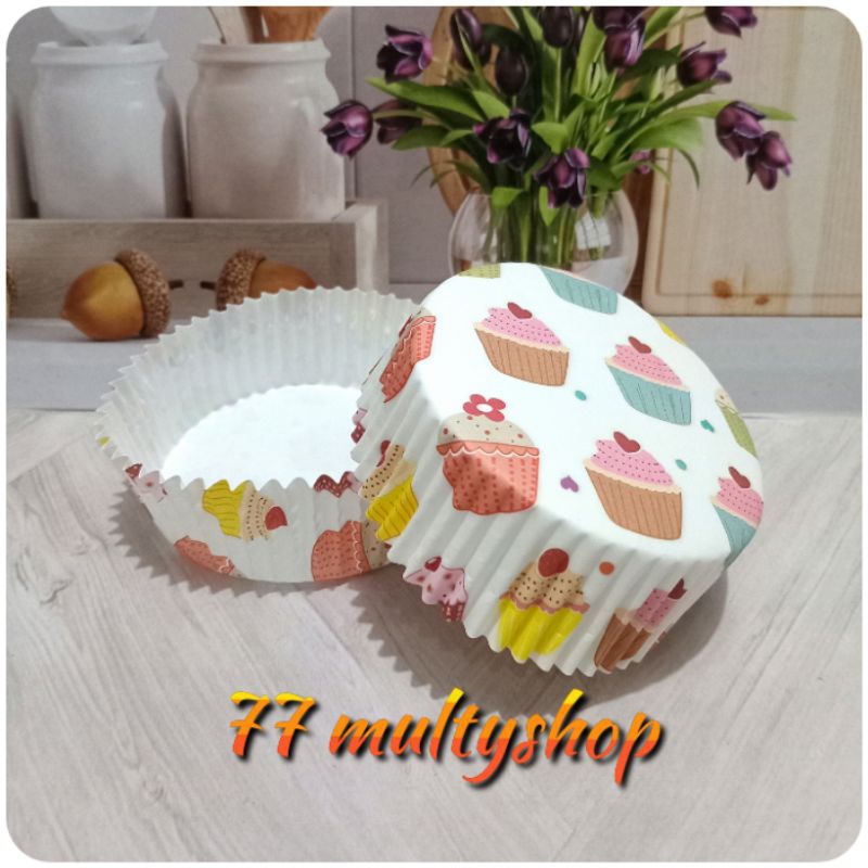 

Cup roti manis Laminasi Bulat DM 8 cm Motif colour cake ( isi 100 pcs )