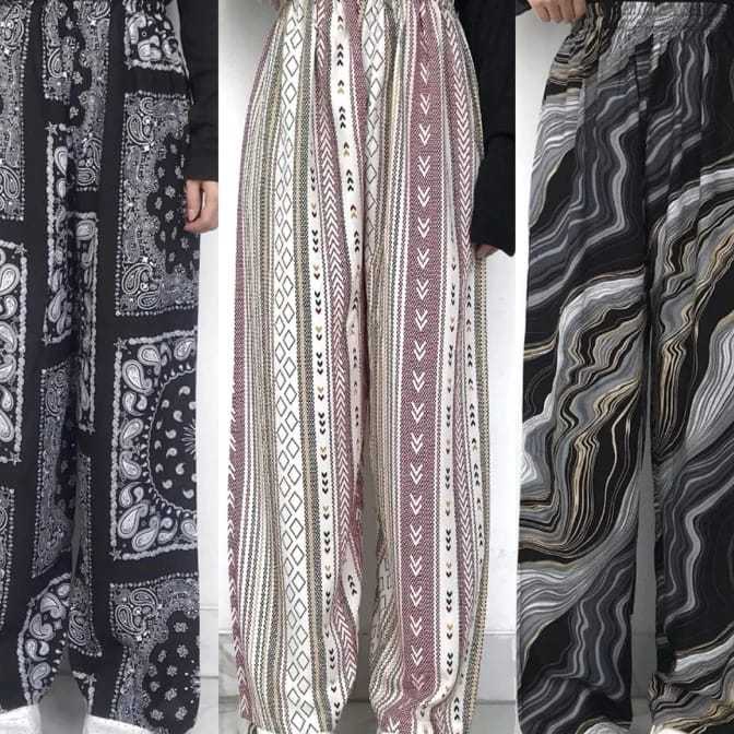 Terlaris Celana Kulot Hommy Kulot Rayon Wanita Premium Motif Abstrak