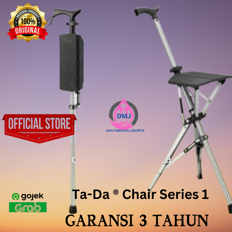 (GARANSI 3 TAHUN)TaDa Chair Series 1 Automatic Tongkat Jalan & Duduk Exclusive-Tongkat Multifungsi T