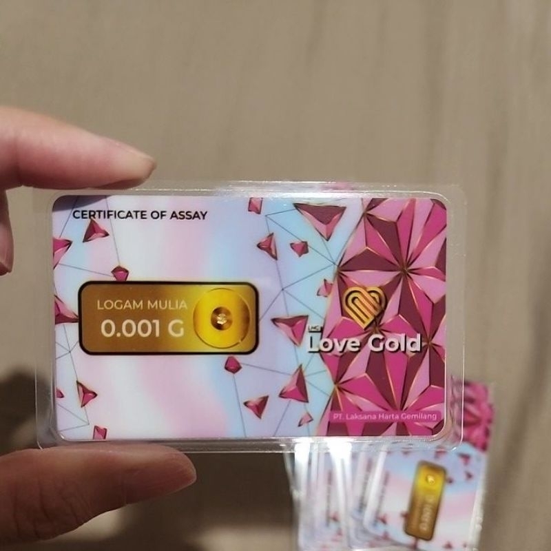 Love Gold Certificate of Assay Logam Mulia 0.001 G