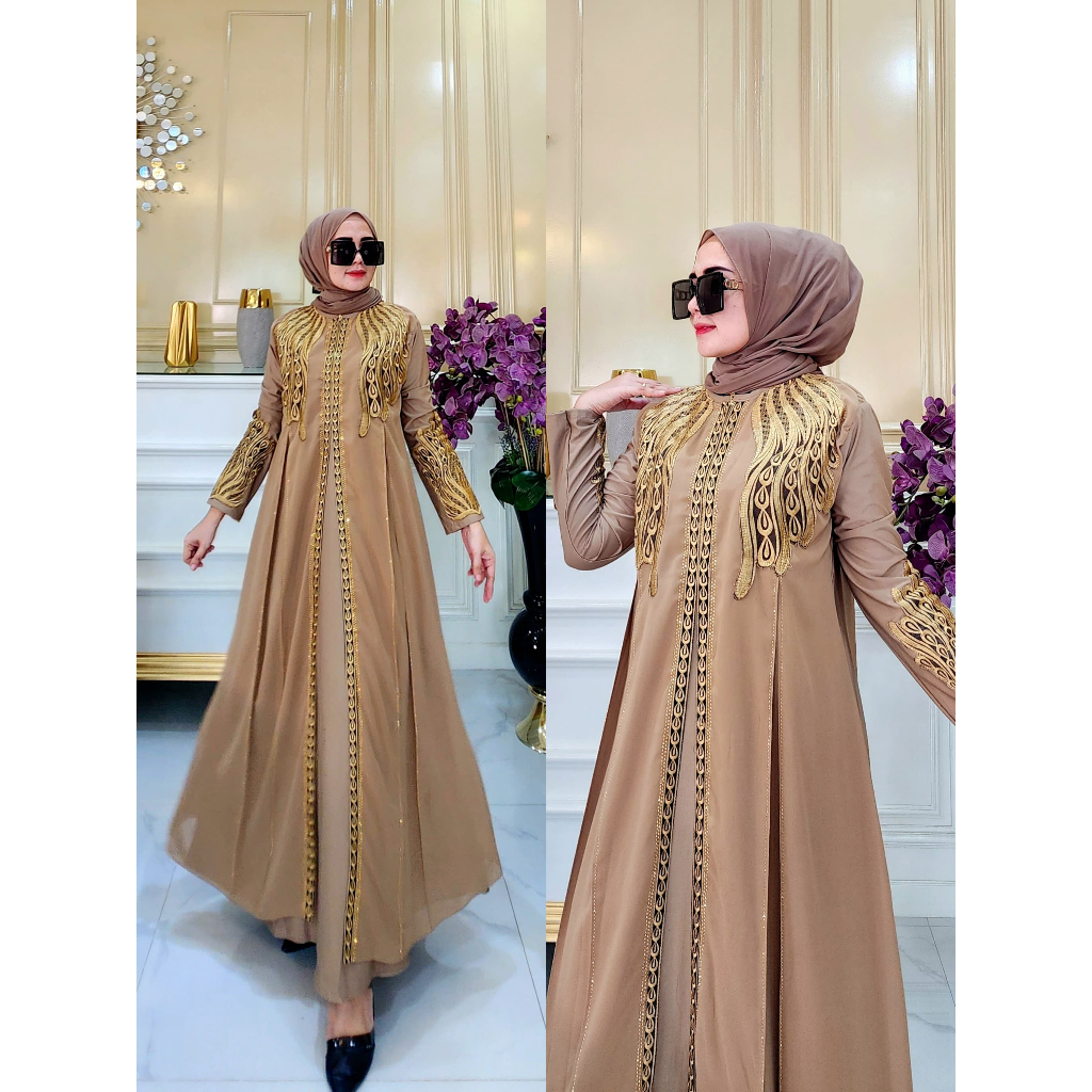 Gamis Abaya Turkey Hitam Mewah / Abaya Arab Bordir Mote Swarosky / Abaya Remaja Model 890 KVN