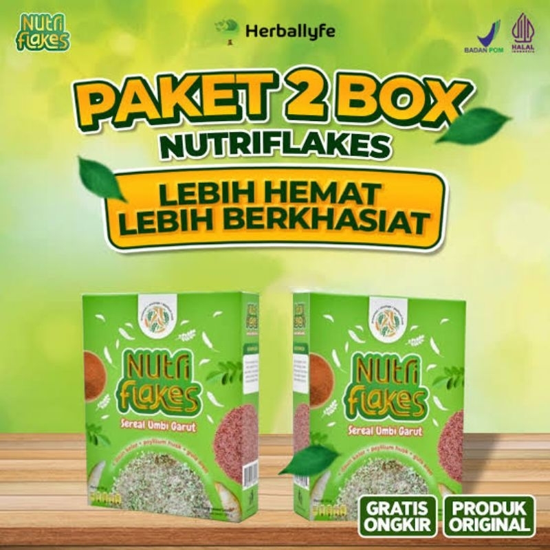 

Nutriflakes Sereal Oatmeal Umbi Garut Obat Diet Nutriflek Asam Lambung Maag dan Gerd 2 Box