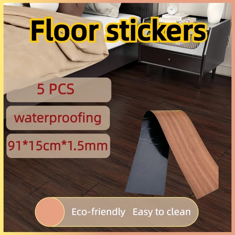 5 PCS Stiker Lantai Kayu 91*15 CM/ Stiker Lantai Motif Kayu/ Stiker Lantai Dapur/Lantai Vinyl Stiker