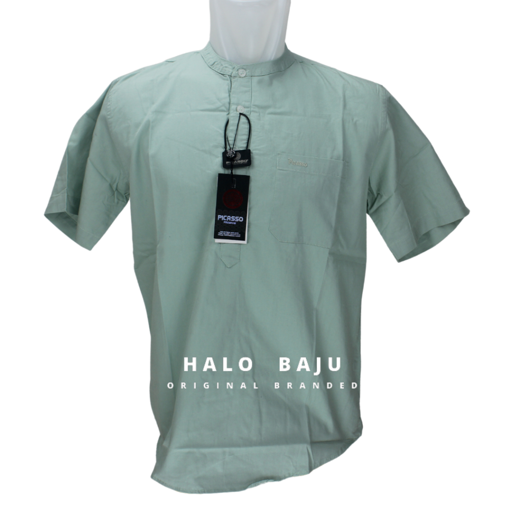 PICASSO ORIGINAL- KOKO PRIA - Lengan Pendek - Baju Kemeja Koko - Warna Hijau