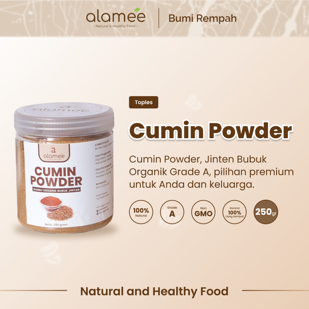 

ALAMEE Bumbu Dapur Jintan Bubuk Cumin Powder Bumbu Dapur Instan Jinten Ground Caraway Rempah Masak