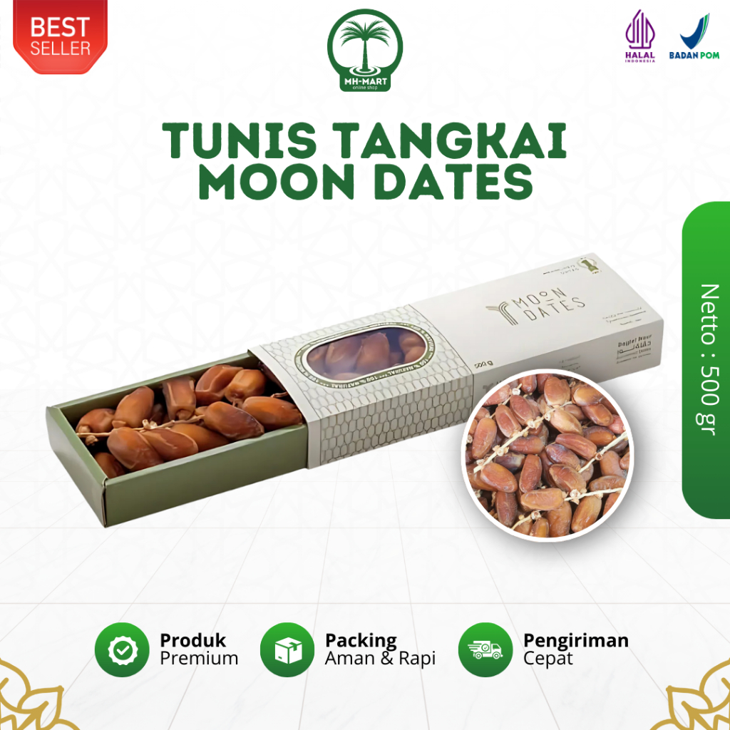 

Kurma Tunisia Tangkai Moon Date Branched & Processed Date 500g Oleh Oleh Haji Umroh Premium