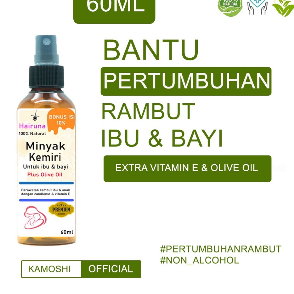 KODE B66J7 Minyak Kemiri Bayi Minyak Rambut Bayi Penumbuh Rambut Bayi Minyak Rambut Anak Minyak Kemi