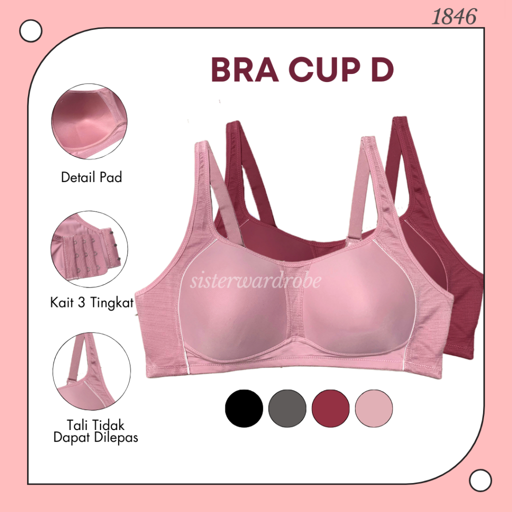 SISTERHUG BRA CUP D 1846 BUSA TIPIS TANPA KAWAT
