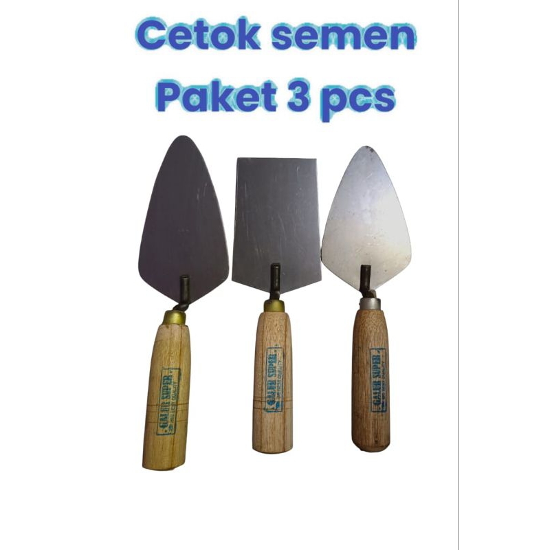 paket cetok/sendok semen 3 pcs alat tukang bangunan
