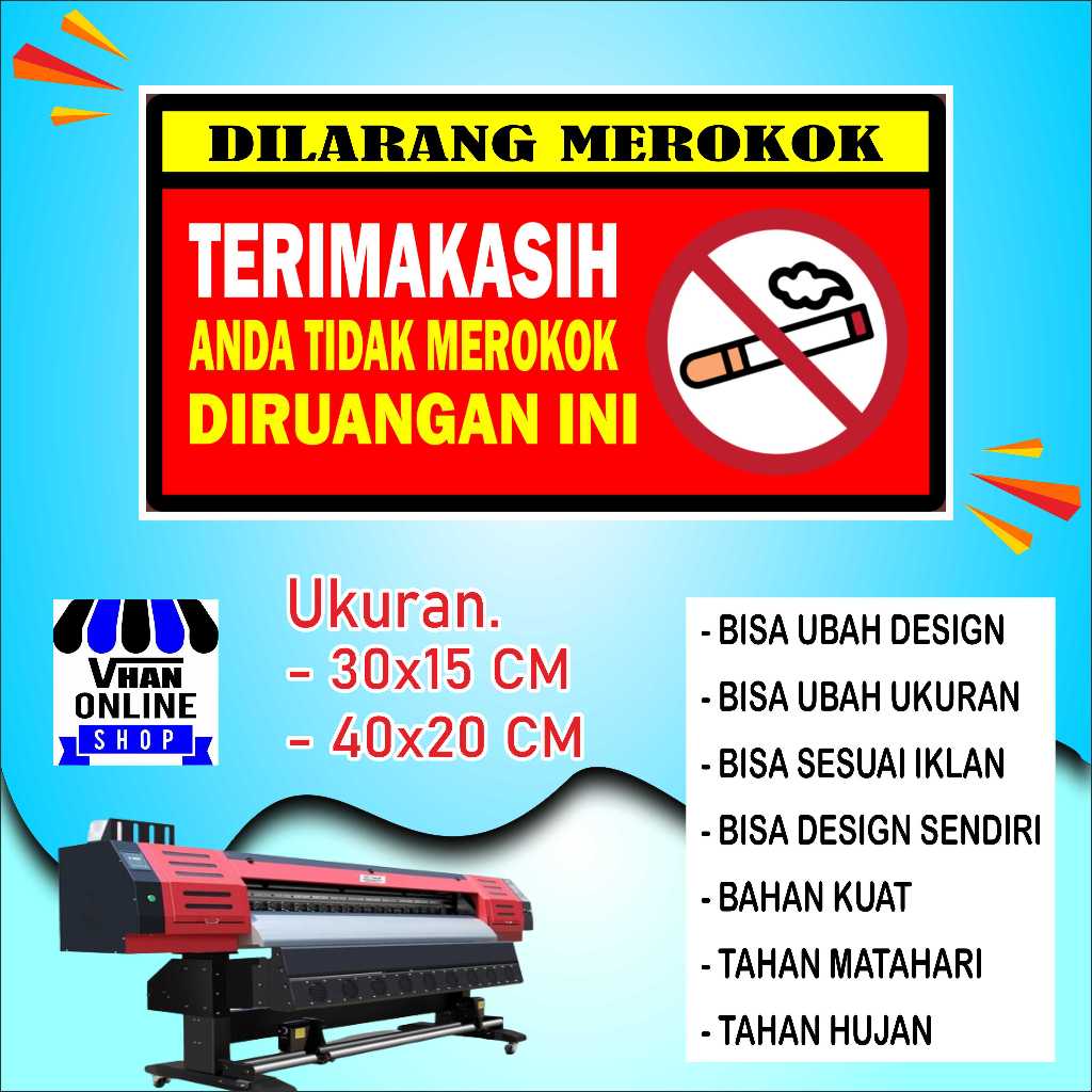 

Cetak Sticker Dilarang Merokok Bahan Cerah Merah