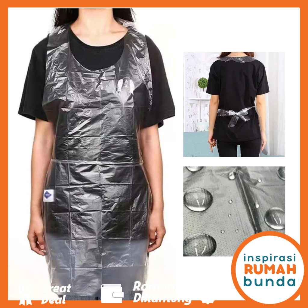 Apron Celemek Plastik Disposable LDPE Export Quality/Apron Celemek Plastik Bening Apron Disposable P