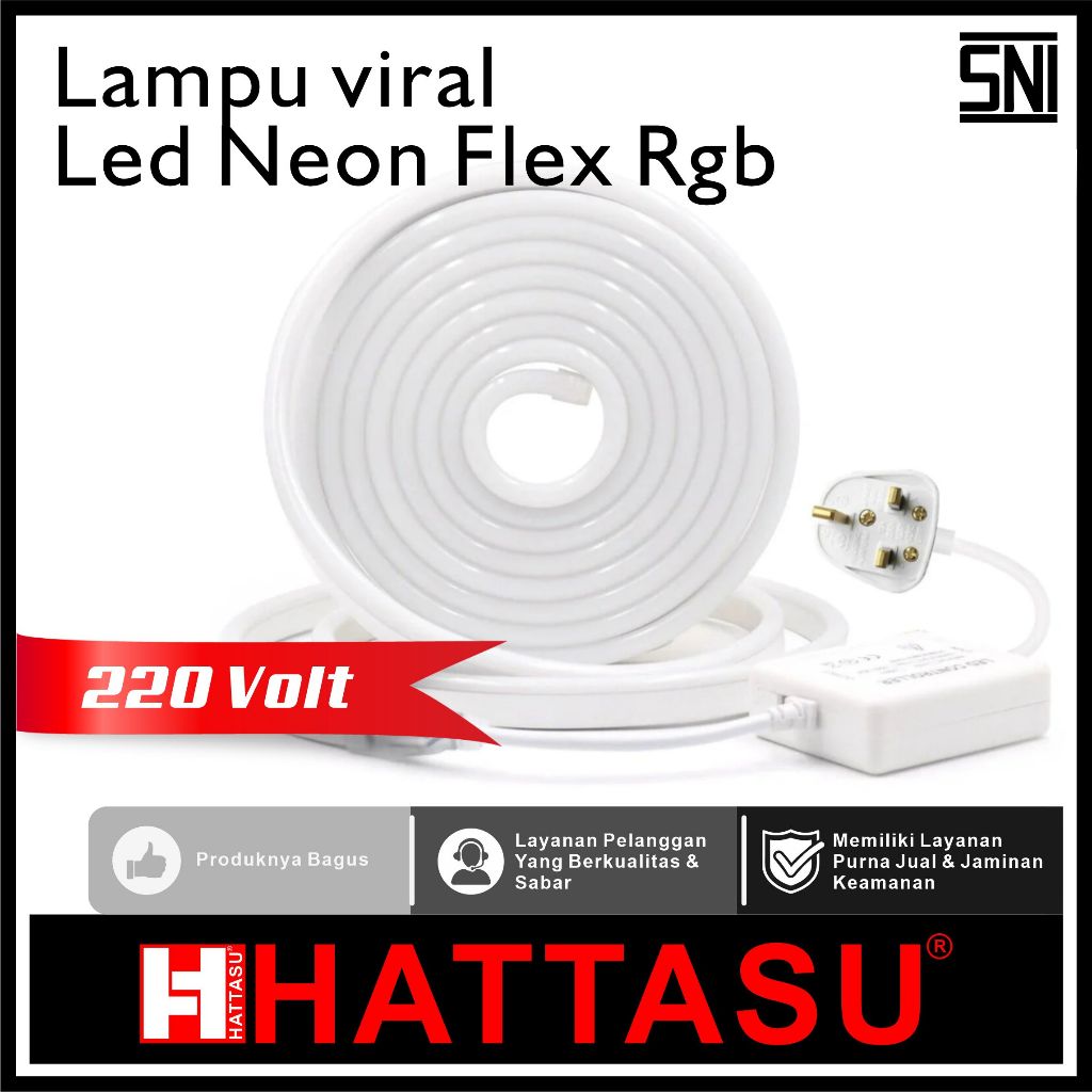 Lampu viral Led Neon Flex Rgb 220v 5m Flexible Sign Led / Lampu Selang Led/lampu tik tok Bagus Led L