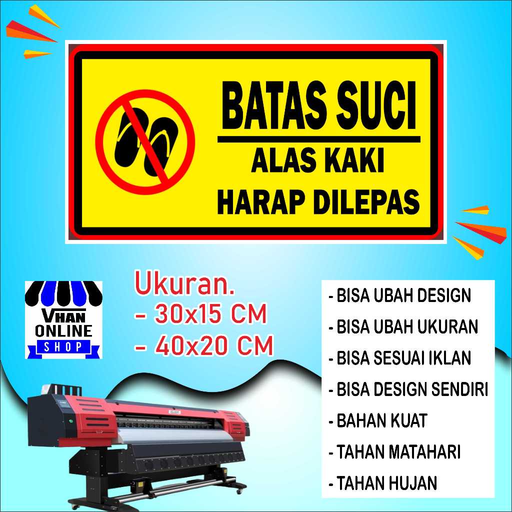 

Cetak Sticker Kata Batas Suci Bahan Kuat Kuning