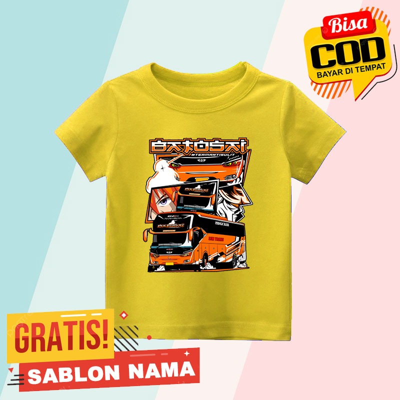Baju Kaos Anak Bus Telolet JetBus Bus Batosai - Kaos Anak Laki Laki & Perempuan