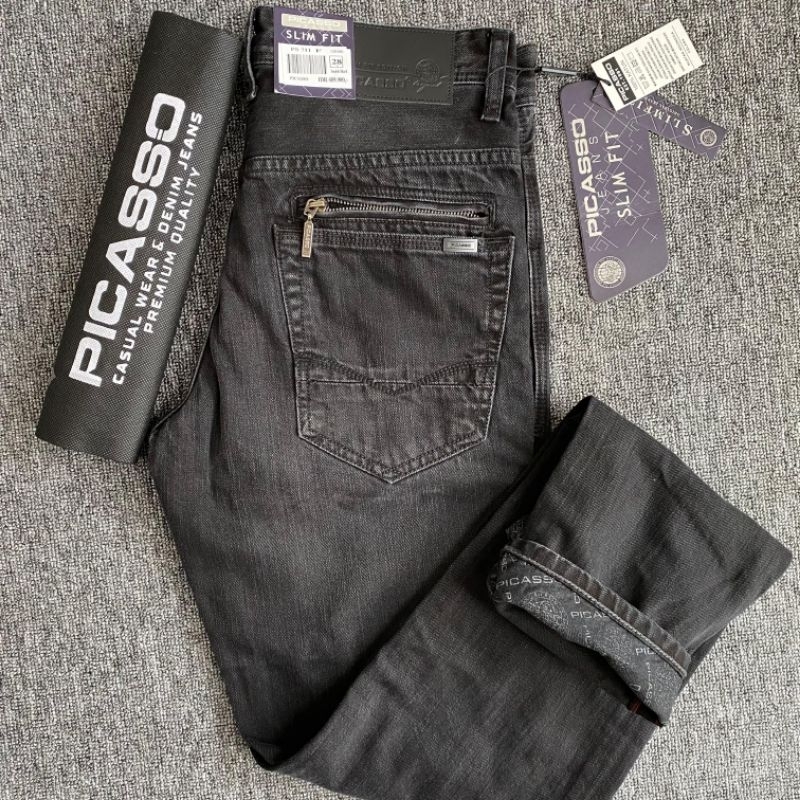 PROMO PICASSO Resleting/Ziper celana jeans Picasso Denim Panjang ORIGINAL pria/slimfit tidak karet