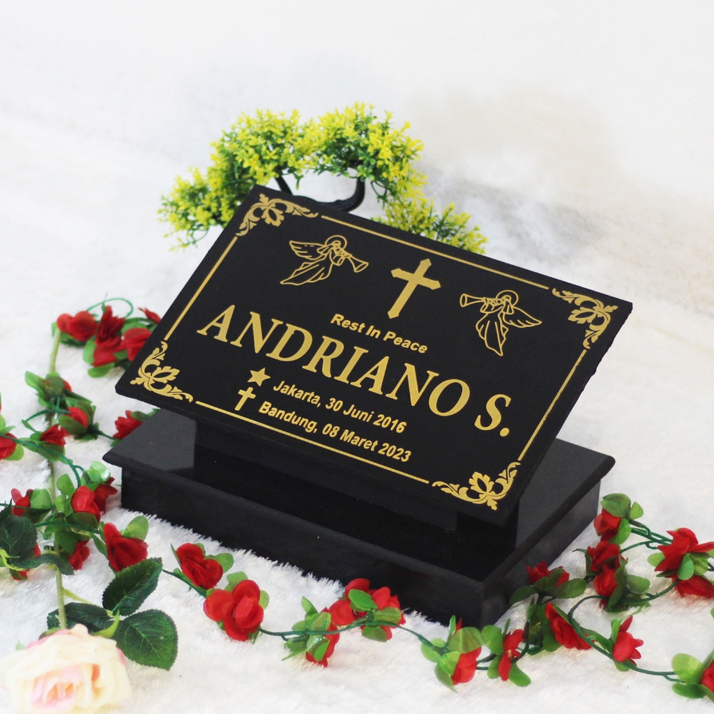 batu nisan makam kristen nissan marmer kayu kuburan OSSAN 136