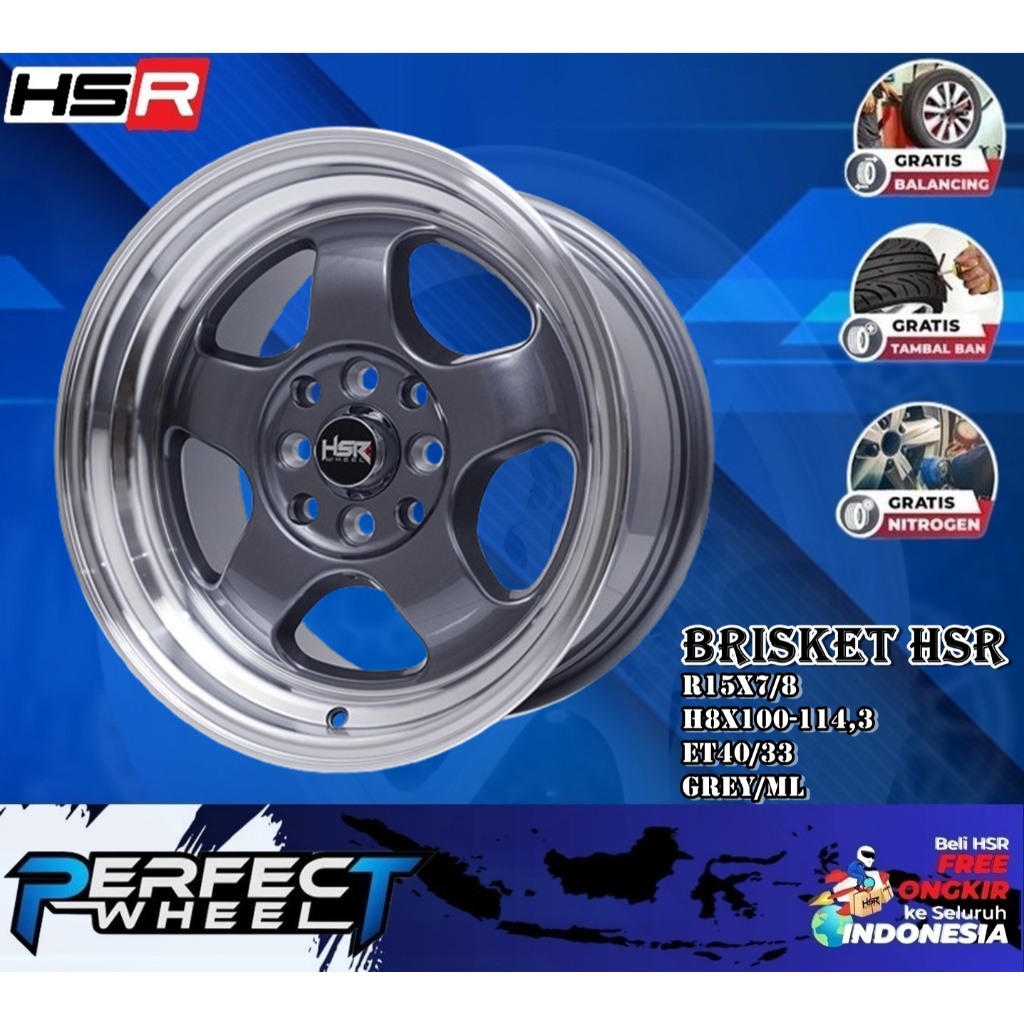 Velg Hsr Brisket Ring 15 Velg Racing Celong Untuk Mobil Agya,Brio,Calya,Avanza,Xenia,Futura