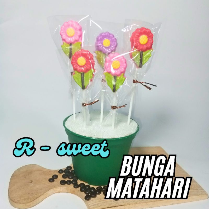 

Coklat lolipop karakter BUNGA MATAHARI / Coklat souvenir / Coklat ultah