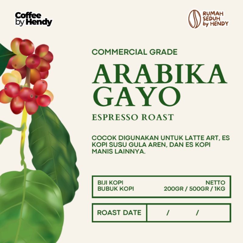 

Arabika Gayo for Commercial Use, kemasan 5kg, Rumah Seduh by Hendy @coffeebyhendy