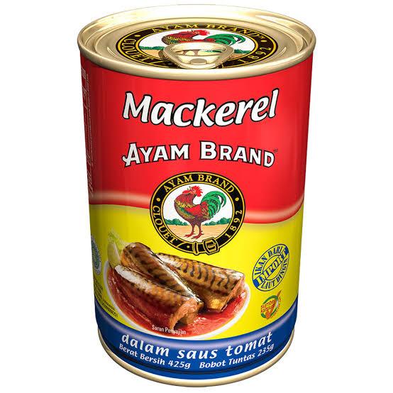 

Sarden ayam brand Mackerel Dalam Saus Tomat 425 gr
