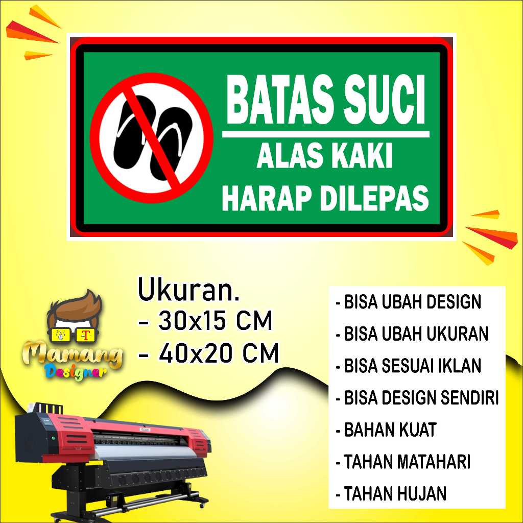 

Sticker Tempelan Bahan Kuat Batas Suci Hijau