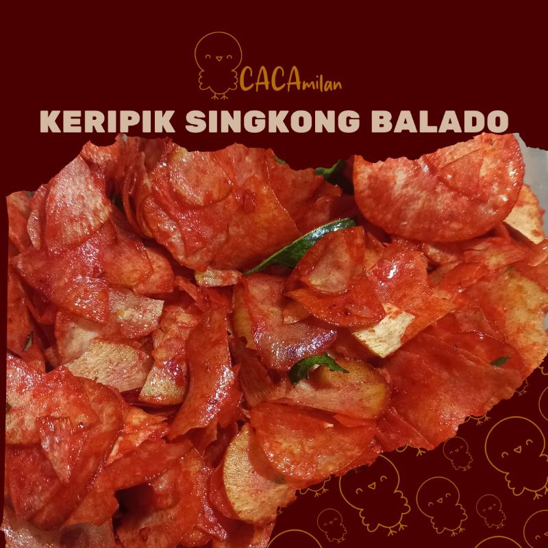 

Keripik Singkong Balado Pedas Lengket Daun Jeruk Kemasan 500gr