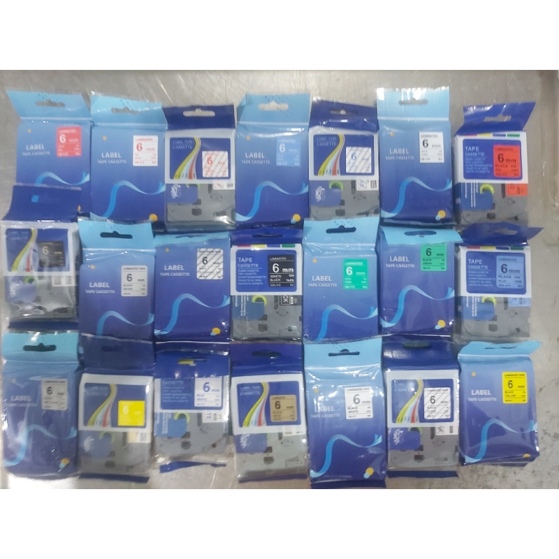 

REFILL PITA RIBBON LABEL TAPE 221 211 LAMINATED 631 531 431 COMPATIBLE FOR BROTHER PT H110 PT-H110 6 MM