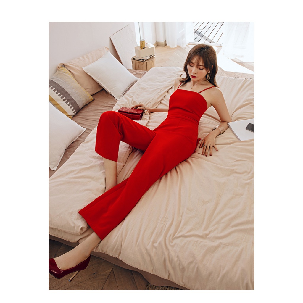 SETELAN PAKAIAN SEHARI-HARI WANITA MODEL TANKTOP TALI KECIL CELANA PANJANG KOREAN STYLE