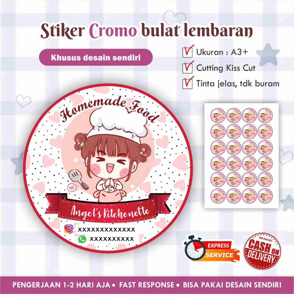 

Stiker Cromo bulat Cutting Kiss cut / chromo lembaran / Desain sndr / siap cetak / Print and Cut